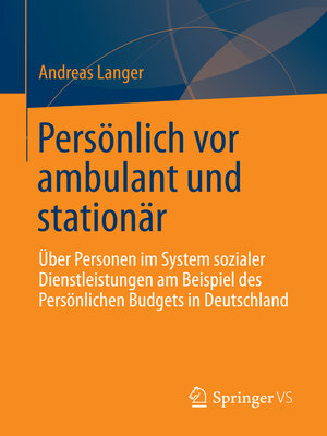 cover image of Persönlich vor ambulant und stationär